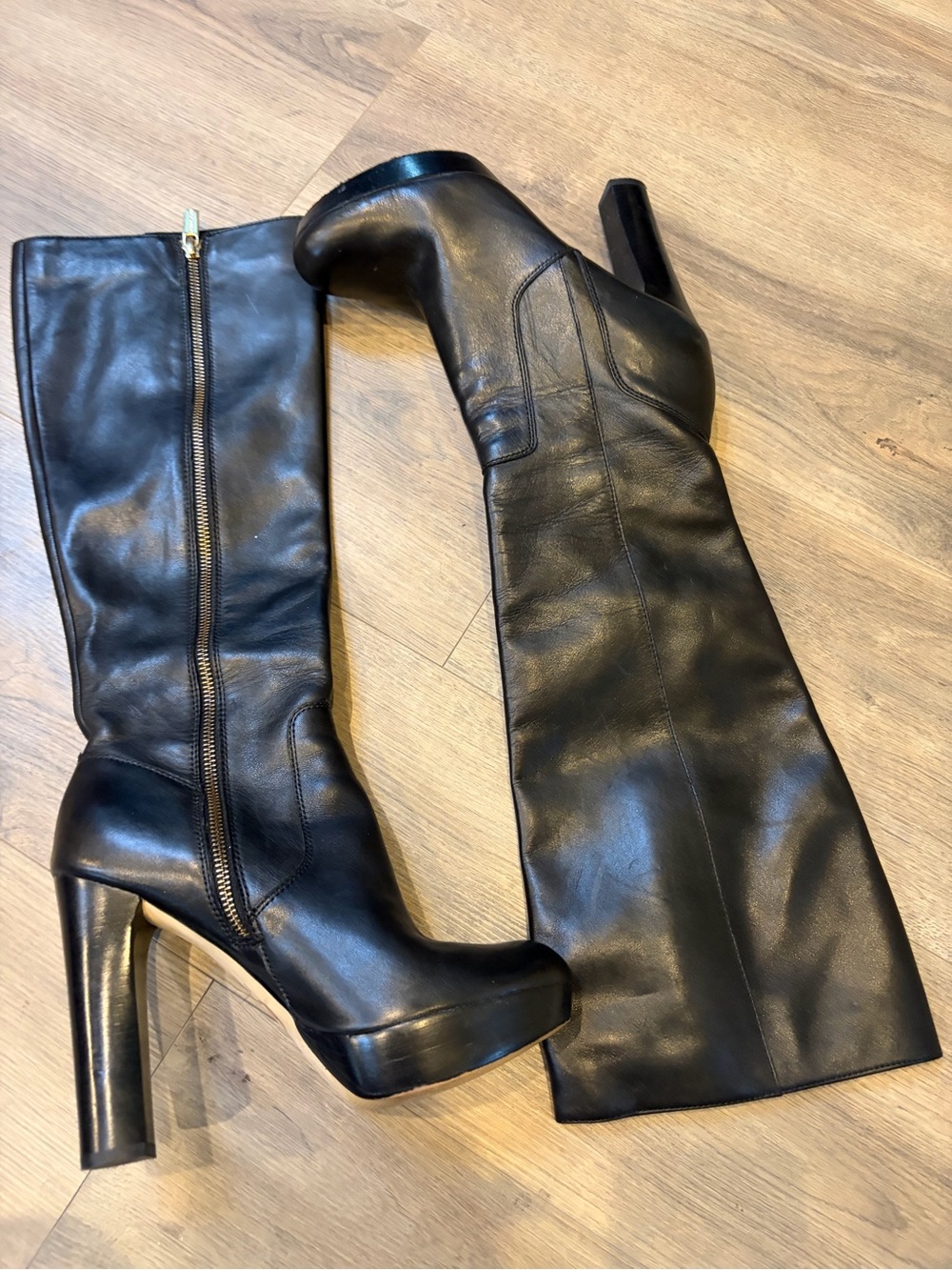 Black Tall Platform Heel Boots